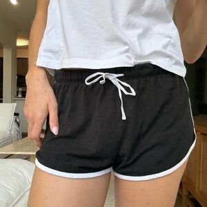 Forever 21 Black Athletic Shorts with White Accents